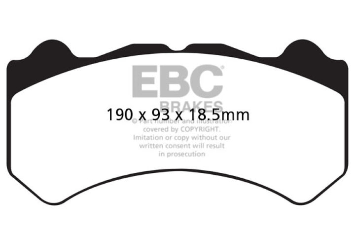 EBC 08-11 Nissan GT-R (R35) 3.8 Twin Turbo (Cast Iron Rotors) Yellowstuff Front Brake Pads - Bull Strap