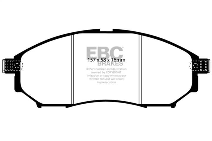 EBC 08-13 Infiniti EX35 3.5 Greenstuff Front Brake Pads - Bull Strap
