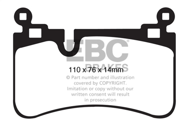 EBC 08-13 Mercedes-Benz C63 AMG (W204) 6.2 Yellowstuff Rear Brake Pads - Bull Strap