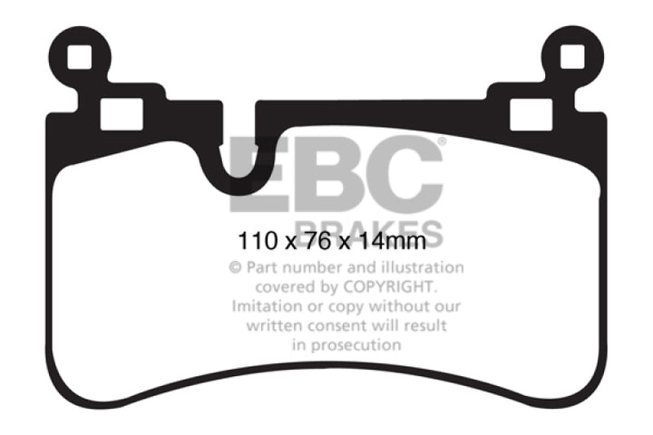 EBC 08-13 Mercedes-Benz C63 AMG (W204) 6.2 Yellowstuff Rear Brake Pads - Bull Strap