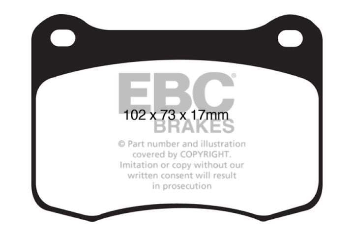 EBC 08+ Lexus IS-F 5.0 Yellowstuff Rear Brake Pads - Bull Strap