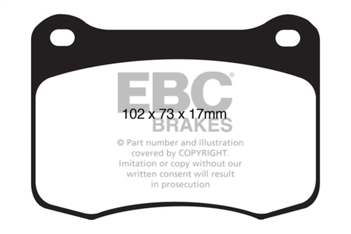 EBC 08+ Lexus IS-F 5.0 Yellowstuff Rear Brake Pads - Bull Strap