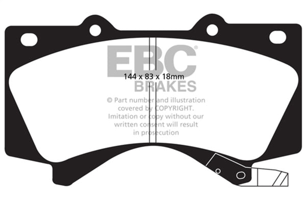 EBC 08+ Lexus LX570 5.7 Ultimax2 Front Brake Pads - Bull Strap