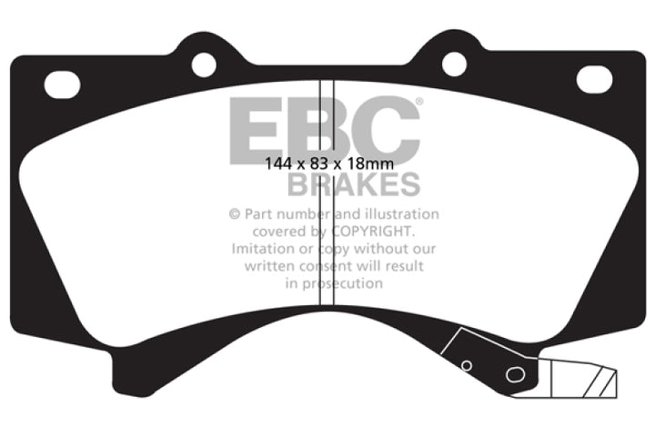 EBC 08+ Lexus LX570 5.7 Ultimax2 Front Brake Pads - Bull Strap