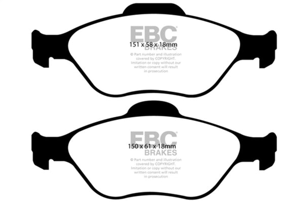 EBC 08+ Lotus 2-Eleven 1.8 Supercharged Greenstuff Front Brake Pads - Bull Strap