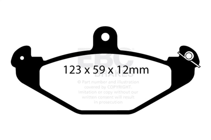 EBC 08+ Lotus 2-Eleven 1.8 Supercharged Greenstuff Rear Brake Pads - Bull Strap