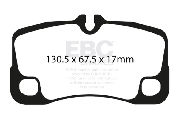 EBC 09-12 Porsche 911 (997) (Cast Iron Rotor only) 3.6 Carrera 2 Redstuff Rear Brake Pads - Bull Strap