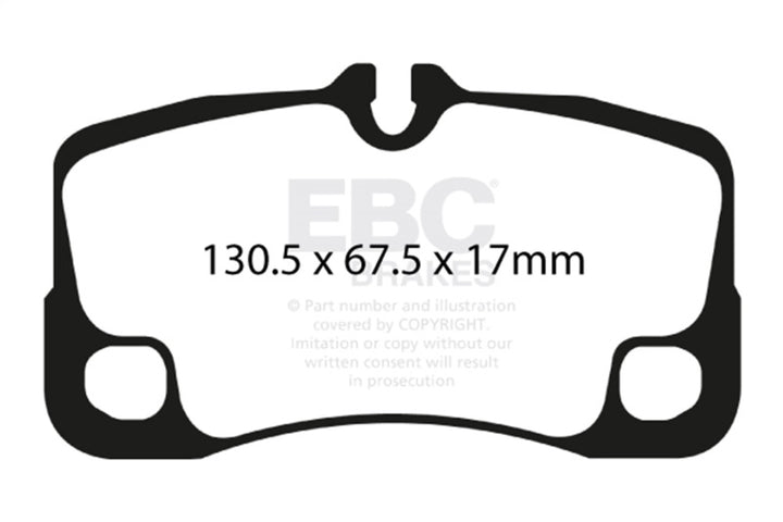EBC 09-12 Porsche 911 (997) (Cast Iron Rotor only) 3.6 Carrera 2 Redstuff Rear Brake Pads - Bull Strap