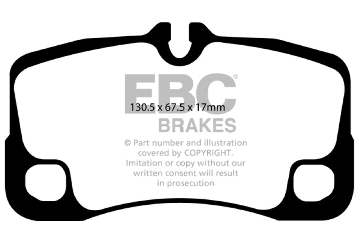 EBC 09-12 Porsche 911 (997) (Cast Iron Rotor only) 3.6 Carrera 2 Redstuff Rear Brake Pads - Bull Strap