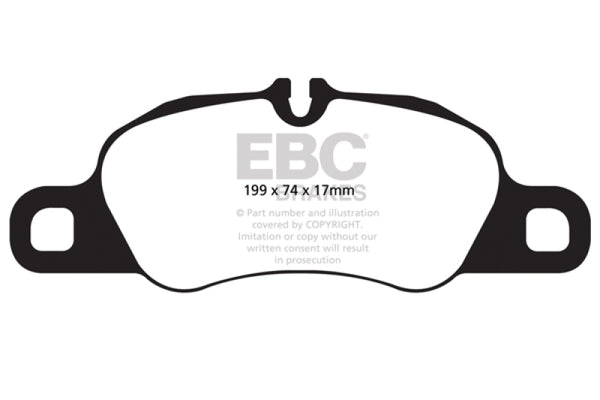 EBC 09-12 Porsche 911 (997) (Cast Iron Rotor only) 3.6 Carrera 2 Yellowstuff Front Brake Pads - Bull Strap