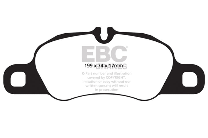EBC 09-12 Porsche 911 (997) (Cast Iron Rotor only) 3.6 Carrera 2 Yellowstuff Front Brake Pads - Bull Strap