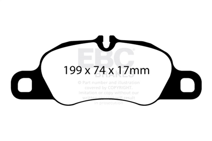 EBC 09-12 Porsche 911 (997) (Cast Iron Rotor only) 3.6 Carrera 2 Yellowstuff Front Brake Pads - Bull Strap