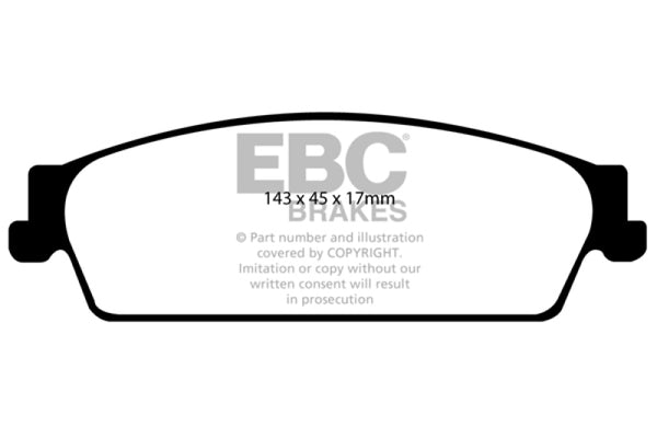 EBC 09-14 Cadillac Escalade 6.0 Hybrid Extra Duty Rear Brake Pads - Bull Strap