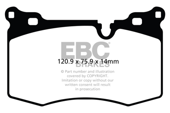 EBC 09-14 Mini Hardtop 1.6 Turbo J.C Works Yellowstuff Front Brake Pads - Bull Strap