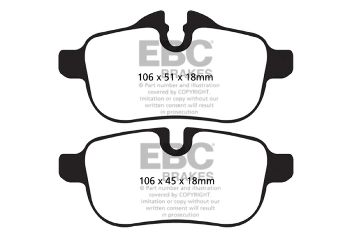 EBC 09+ BMW Z4 3.0 (E89) Yellowstuff Rear Brake Pads - Bull Strap