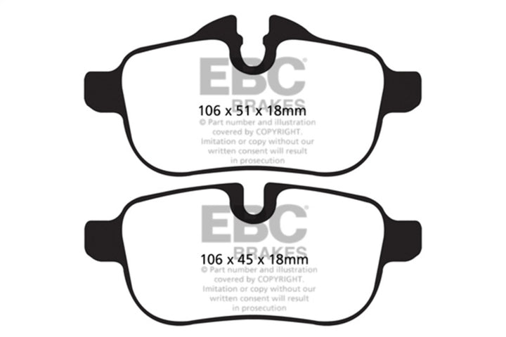 EBC 09+ BMW Z4 3.0 (E89) Yellowstuff Rear Brake Pads - Bull Strap