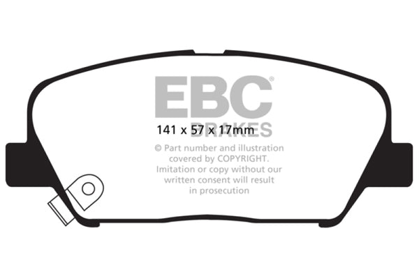 EBC 09+ Hyundai Genesis Coupe 2.0 Turbo Yellowstuff Front Brake Pads - Bull Strap