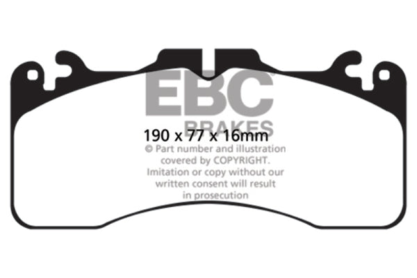 EBC 09+ Lexus LS460 4.6 Sport Redstuff Front Brake Pads - Bull Strap