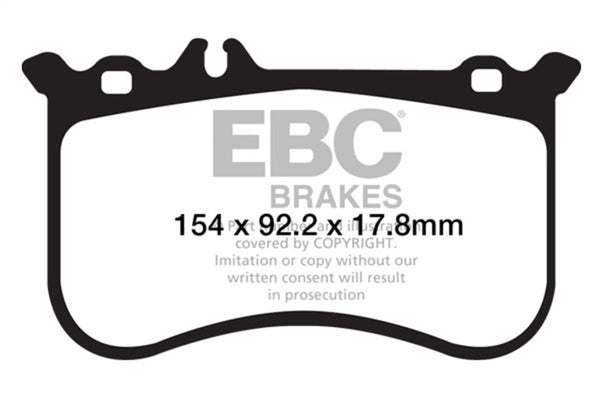 EBC 10-11 Mercedes-Benz CL550 5.5 AMG Sport Pkg Yellowstuff Front Brake Pads - Bull Strap