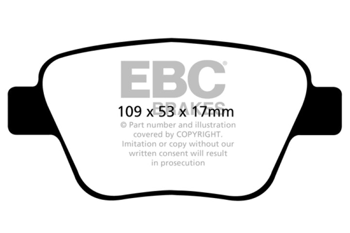 EBC 10-13 Audi A3 2.0 Turbo (Bosch rear caliper) Redstuff Rear Brake Pads - Bull Strap