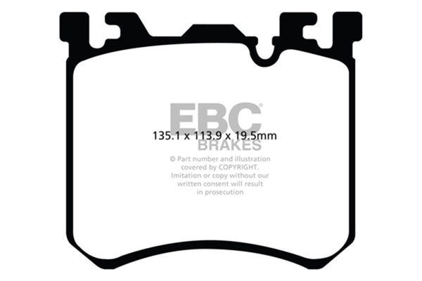 EBC 10-13 BMW X5M 4.4 Twin Turbo Redstuff Front Brake Pads - Bull Strap