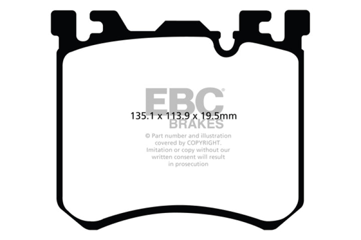 EBC 10-13 BMW X5M 4.4 Twin Turbo Redstuff Front Brake Pads - Bull Strap