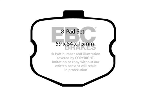 EBC 10-13 Chevrolet Corvette (C6) 6.2 Grand Sport Yellowstuff Front Brake Pads - Bull Strap