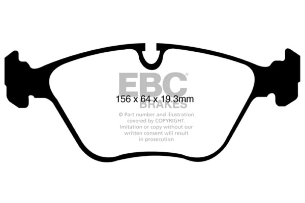 EBC 10-14 BMW X5 4.4 Twin Turbo (50) Yellowstuff Front Brake Pads - Bull Strap