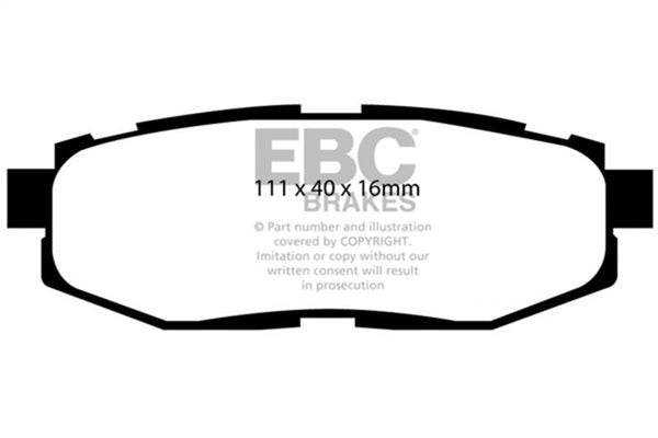 EBC 10-14 Subaru Legacy 2.5 GT Bluestuff Rear Brake Pads - Bull Strap