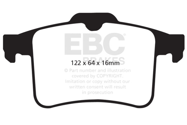 EBC 10-15 Jaguar XF 5.0 Supercharged (470) Redstuff Rear Brake Pads - Bull Strap