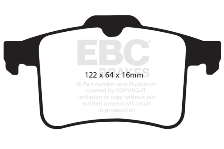 EBC 10-15 Jaguar XF 5.0 Supercharged (470) Redstuff Rear Brake Pads - Bull Strap