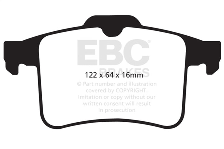 EBC 10-15 Jaguar XF 5.0 Supercharged (470) Redstuff Rear Brake Pads - Bull Strap