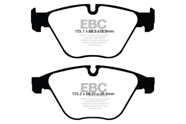 EBC 10+ BMW 535i 3.0 Turbo (F10) Redstuff Front Brake Pads - Bull Strap