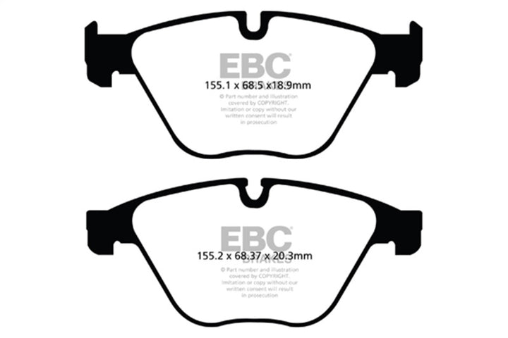 EBC 10+ BMW 535i 3.0 Turbo (F10) Yellowstuff Front Brake Pads - Bull Strap