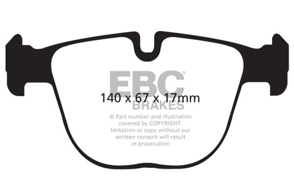 EBC 10+ BMW X5M 4.4 Twin Turbo Yellowstuff Rear Brake Pads - Bull Strap
