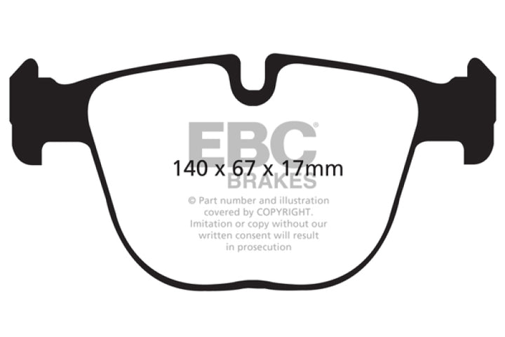 EBC 10+ BMW X5M 4.4 Twin Turbo Yellowstuff Rear Brake Pads - Bull Strap