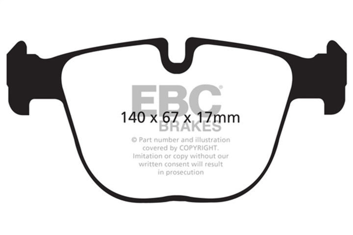 EBC 10+ BMW X5M 4.4 Twin Turbo Yellowstuff Rear Brake Pads - Bull Strap