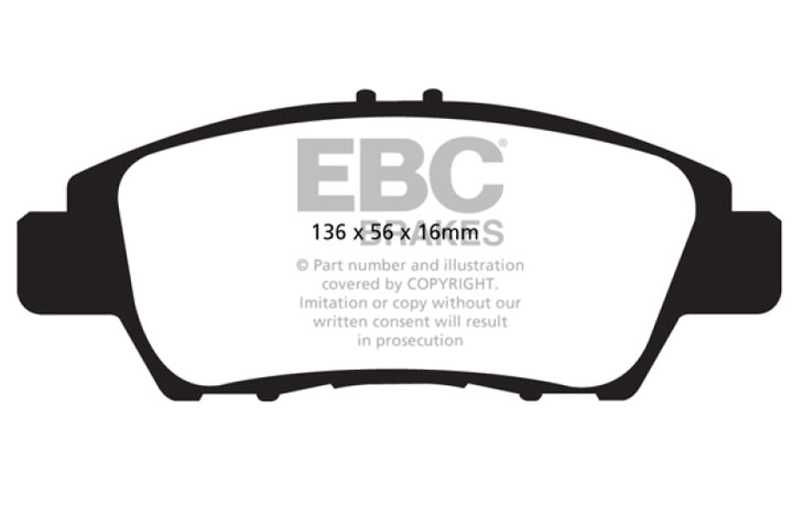 EBC 10+ Honda CR-Z 1.5 Hybrid Greenstuff Front Brake Pads - Bull Strap