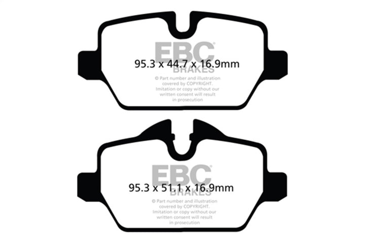 EBC 10+ Mini Countryman 1.6 Cooper Redstuff Rear Brake Pads - Bull Strap