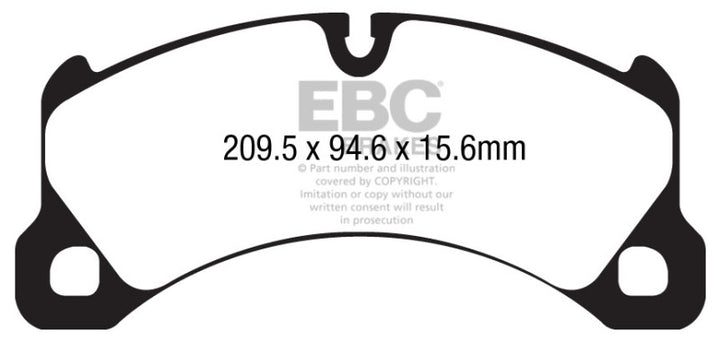 EBC 10+ Porsche Cayenne 3.6 Yellowstuff Front Brake Pads - Bull Strap