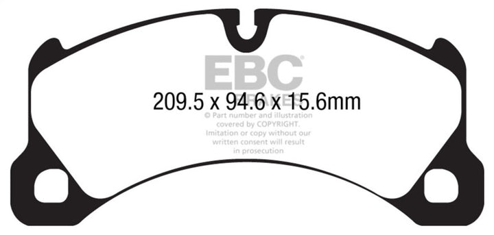 EBC 10+ Porsche Cayenne 3.6 Yellowstuff Front Brake Pads - Bull Strap
