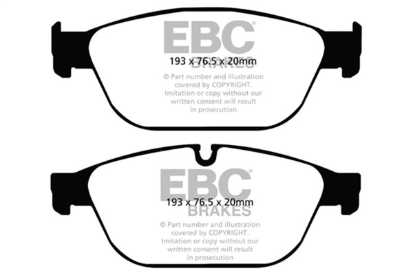 EBC 11-12 Audi A8 Quattro 3.0 Supercharged Yellowstuff Front Brake Pads - Bull Strap