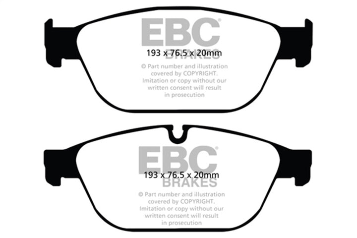 EBC 11-12 Audi A8 Quattro 3.0 Supercharged Yellowstuff Front Brake Pads - Bull Strap