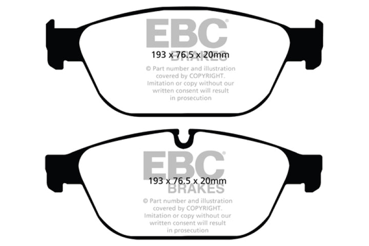 EBC 11-12 Audi A8 Quattro 3.0 Supercharged Yellowstuff Front Brake Pads - Bull Strap