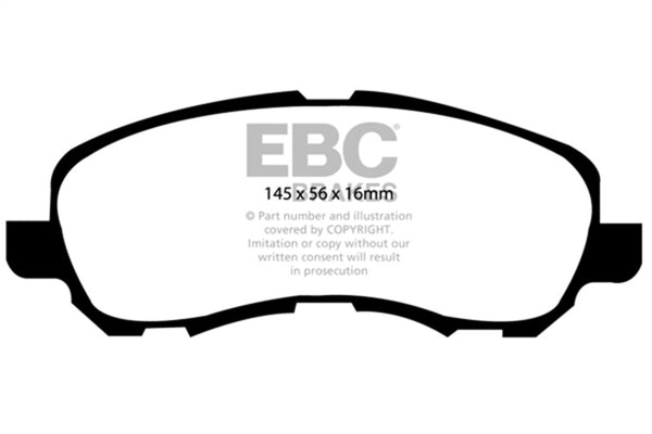 EBC 11-14 Chrysler 200 2.4 Yellowstuff Front Brake Pads - Bull Strap