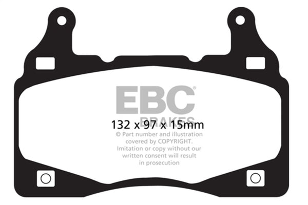 EBC 11-15 Chevrolet Camaro (5th Gen) 6.2 Redstuff Front Brake Pads - Bull Strap