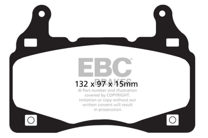 EBC 11-15 Chevrolet Camaro (5th Gen) 6.2 Redstuff Front Brake Pads - Bull Strap