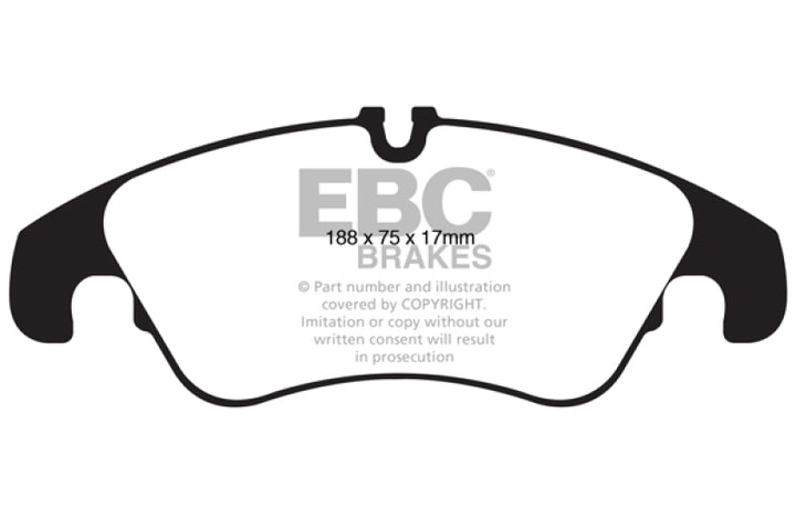EBC 11 Audi A6 2.0 Turbo Redstuff Front Brake Pads - Bull Strap