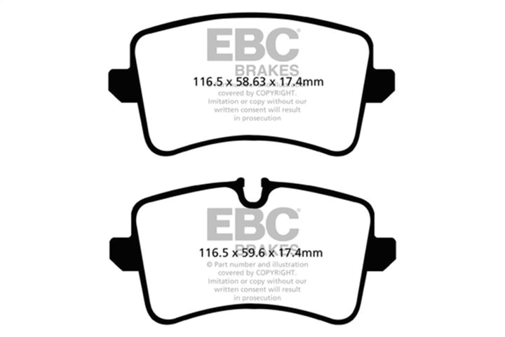 EBC 11 Audi A6 2.0 Turbo Redstuff Rear Brake Pads - Bull Strap