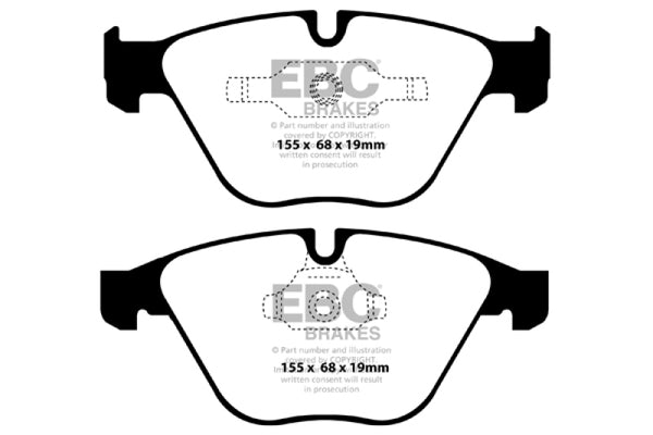 EBC 11+ BMW Z4 3.0 Twin Turbo iS (E89) Redstuff Front Brake Pads - Bull Strap